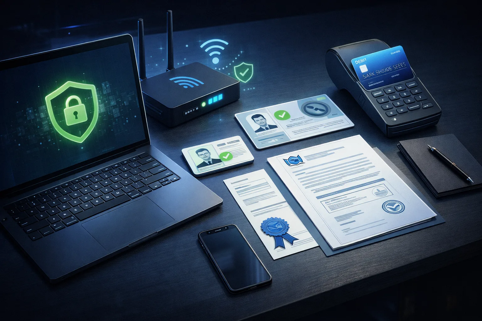 Minh họa các tài nguyên cần chuẩn bị trước khi nuôi tài khoản quảng cáo gồm thiết bị sạch, IP sạch, via chất lượng và thẻ thanh toán