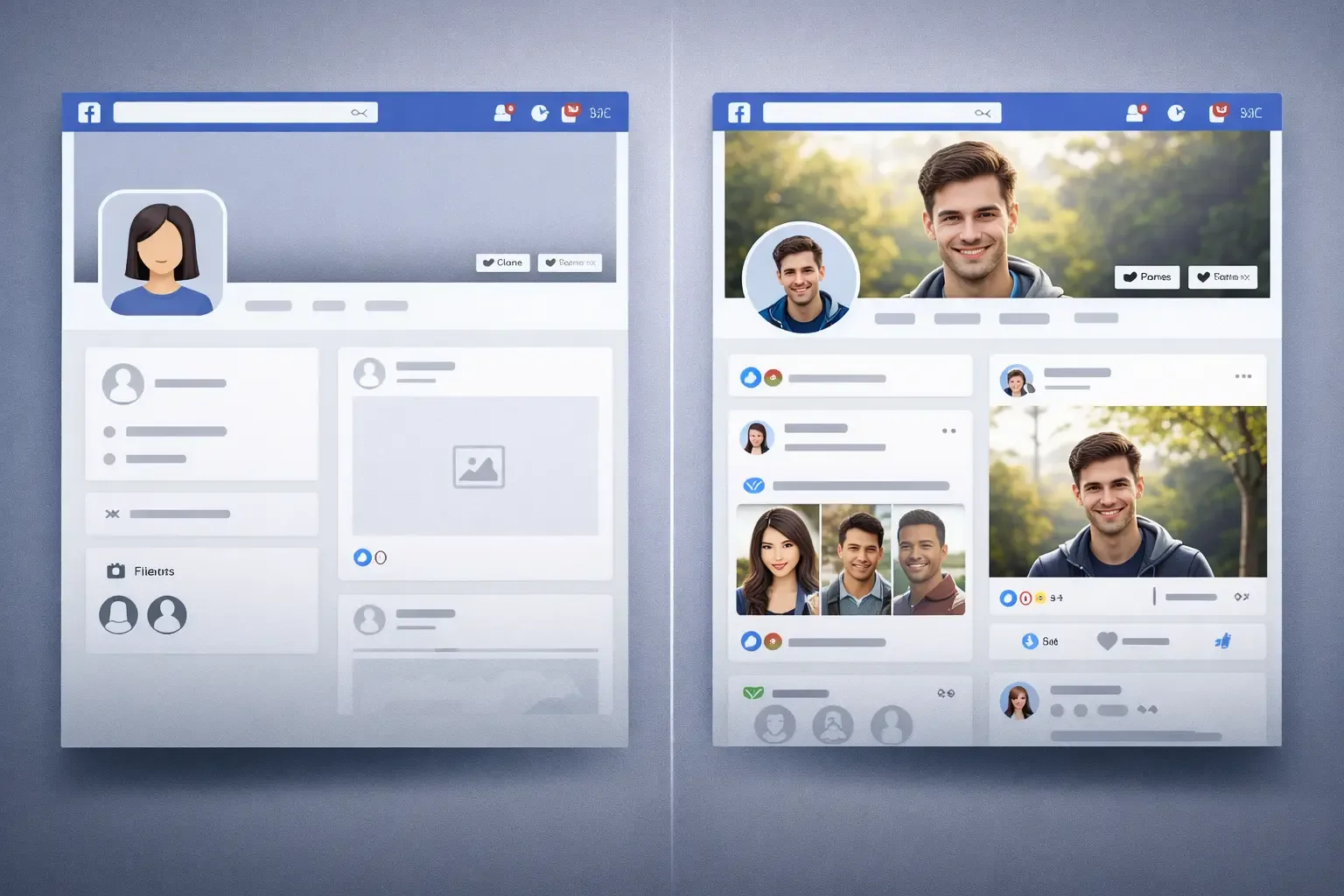 Minh họa sự khác nhau giữa tài khoản Clone và Via về độ tin cậy và lịch sử hoạt động