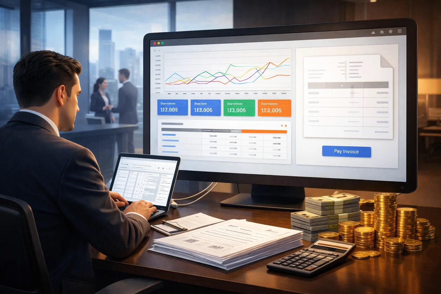 An illustration of a Google Invoice account using a spend-now, pay-later monthly billing model