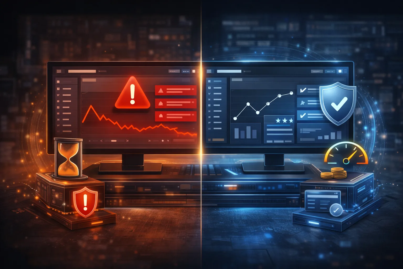 Minh họa sự khác biệt giữa tài khoản trust thấp và tài khoản trust cao về tốc độ duyệt, limit và độ ổn định