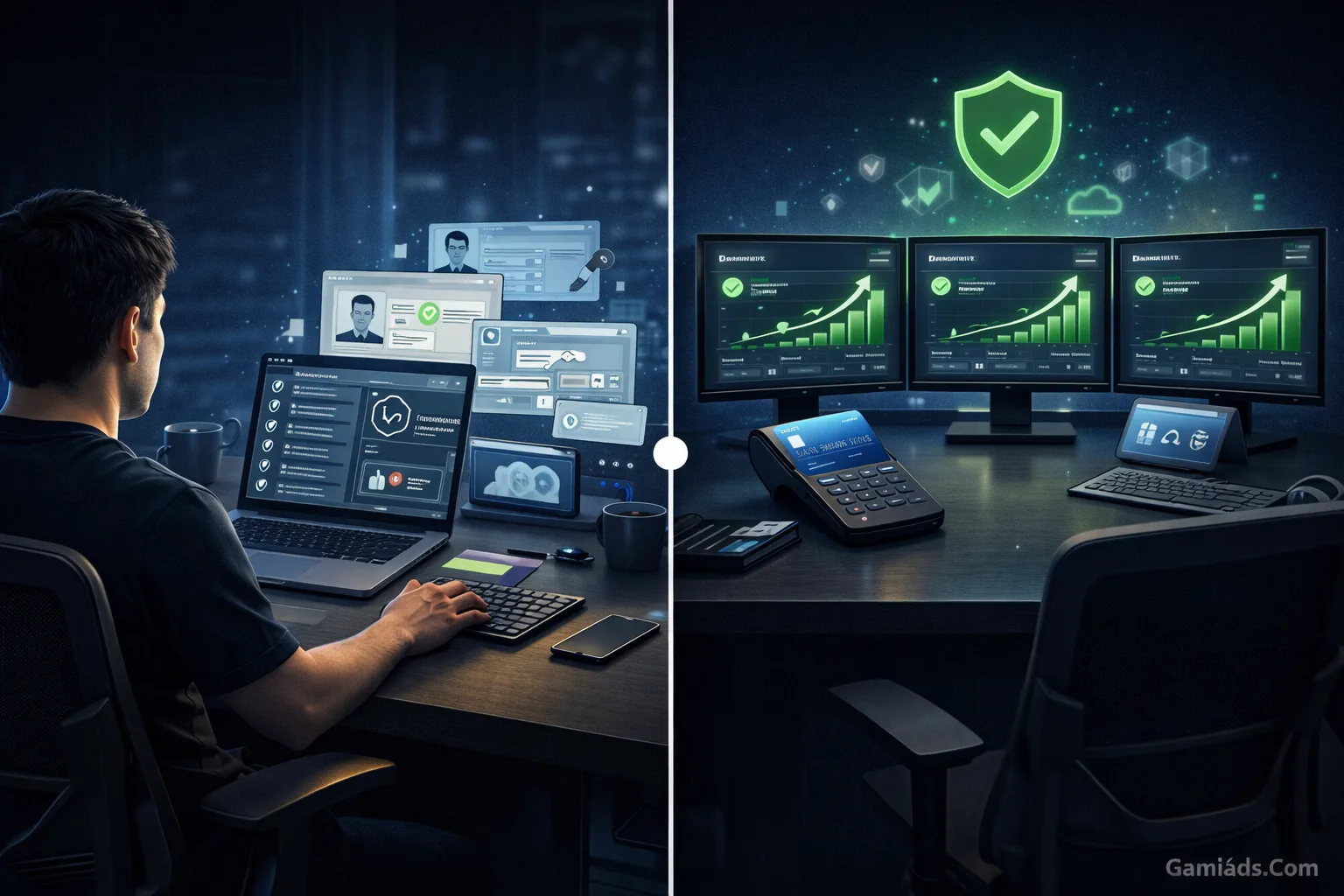 Minh họa so sánh giữa tự nuôi tài khoản quảng cáo thủ công và dùng tài khoản quảng cáo nuôi sẵn